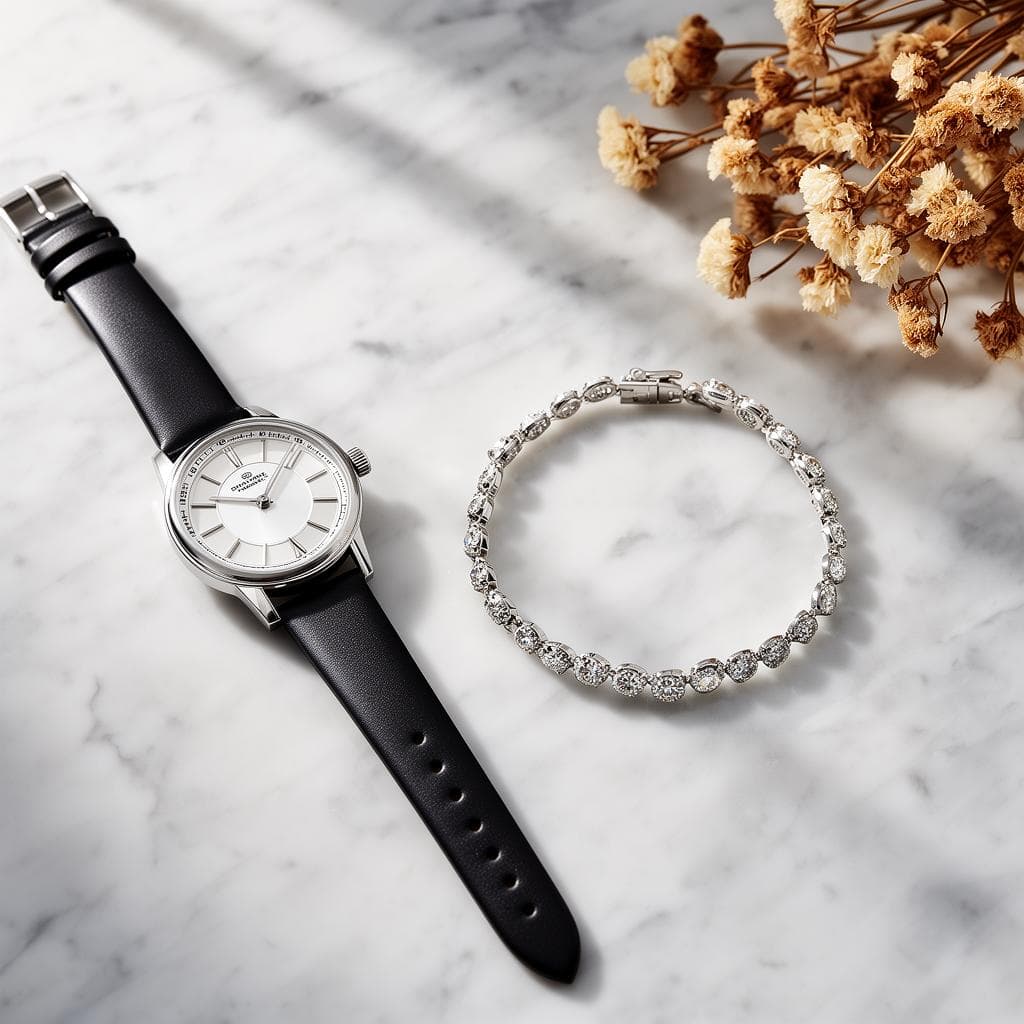 Jewellery lifestyle flat lay